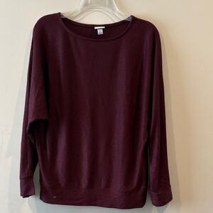 a new day Womens Scoopneck Long Sleeve Sweater in Deep Wine